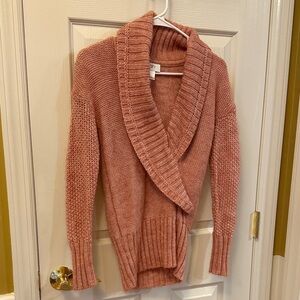 LOFT Pink Shawl Collar Cardigan
